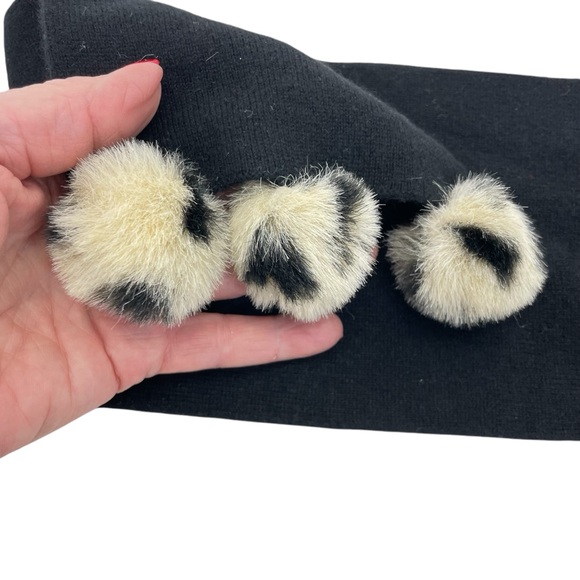 Talbots Cashmere Scarf OS Black/Cream - Picture 7 of 10